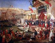Ernest Francis Vacherot Arrival of Marshal Randon in Algiers in 1857. oil painting reproduction